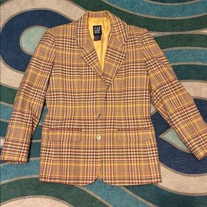 GAP Women's Multicolor Plaid Blazer